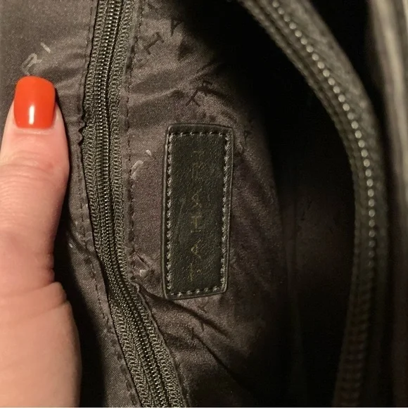 TAHARI Tahiti Flap Satchel Glamper Black Career Office Handbag - Picture 7 of 7